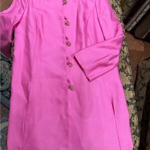 Vibrant Pink Button-Up Coat